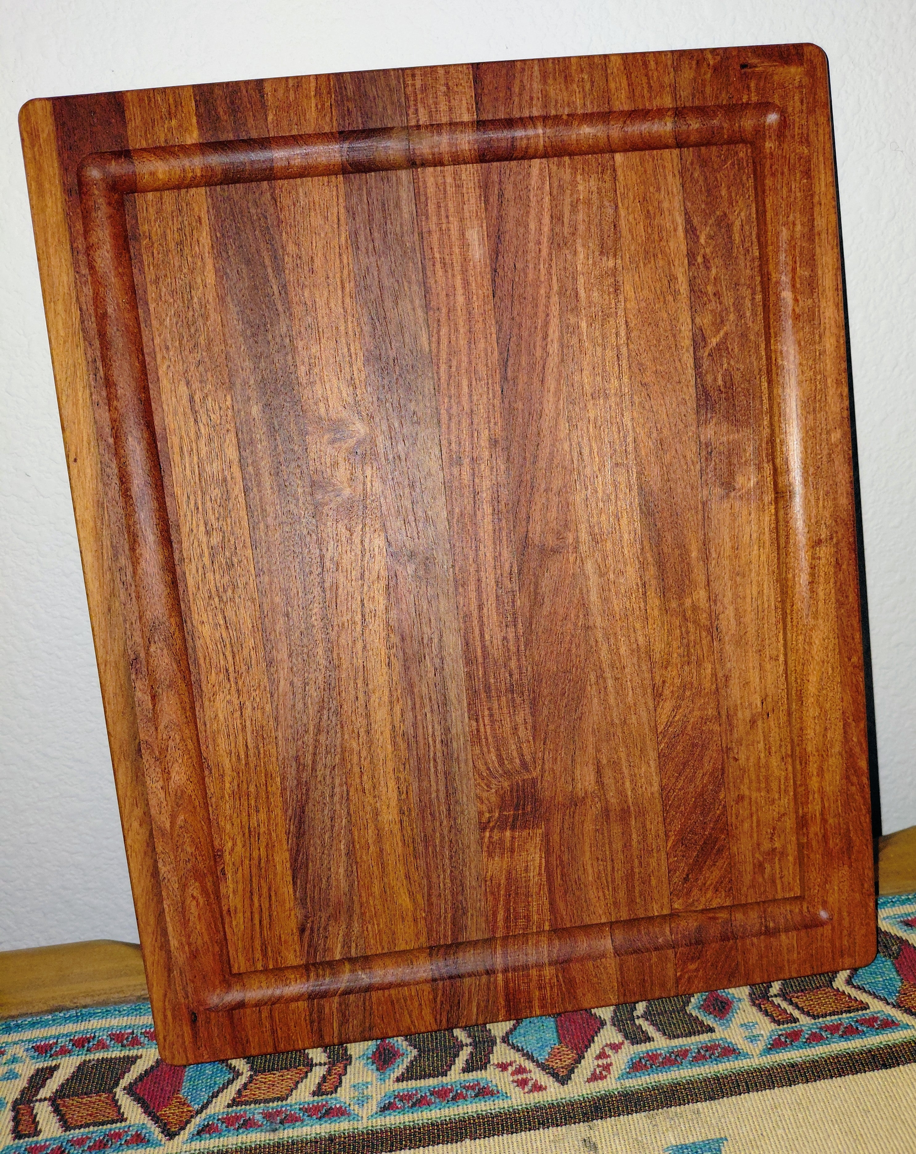 Premium Edge Grain Mesquite Cutting Board with Juice Groove - 14.2 x 11.5"