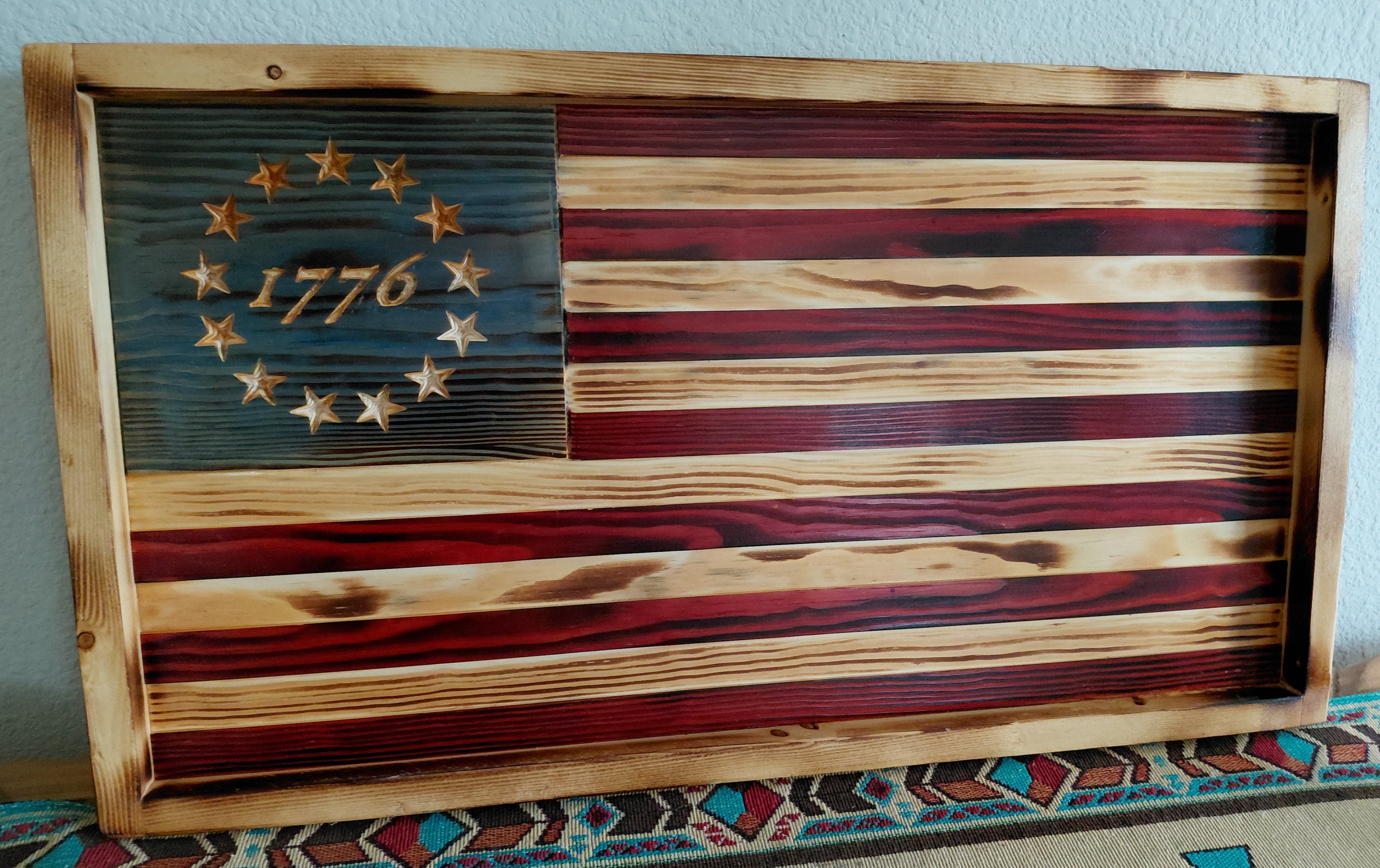 Betsy Ross 1776 Wood Flag