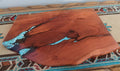 Live Edge Mesquite Charcuterie Board – Turquoise & Epoxy Crack Fill